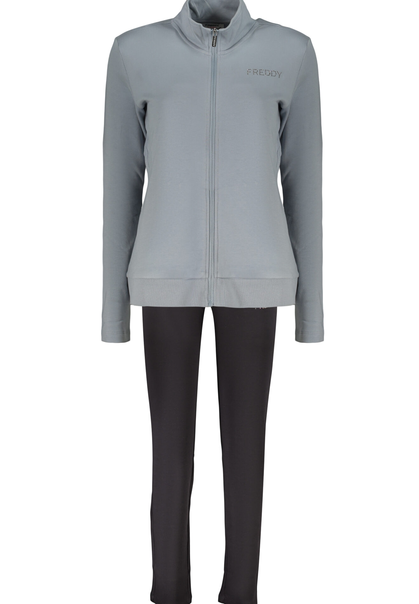 FREDDY WOMEN'S LIGHT BLUE ZIP-UP SWEATSHIRT