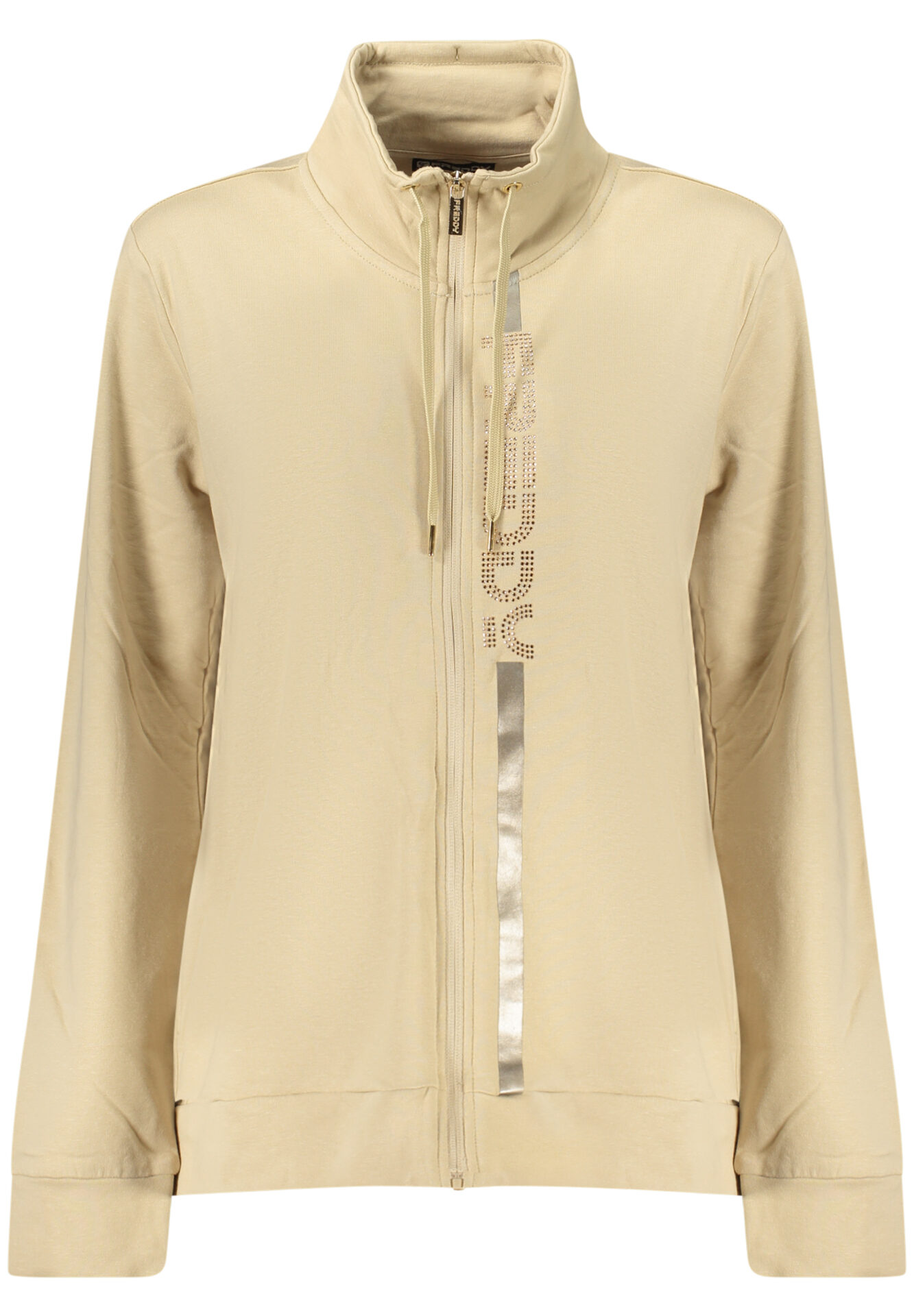 FREDDY WOMEN'S BEIGE ZIP-UP SWEATSHIRT