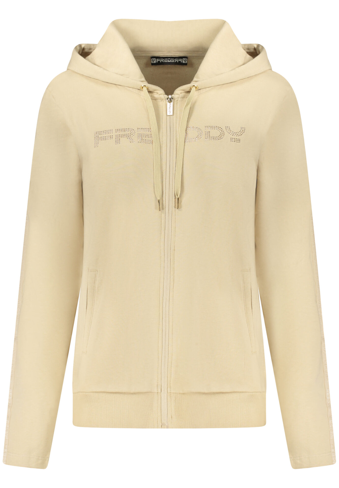 FREDDY WOMEN'S BEIGE ZIP-UP SWEATSHIRT