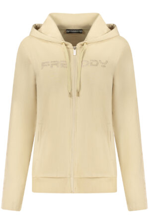 FREDDY WOMEN'S BEIGE ZIP-UP SWEATSHIRT