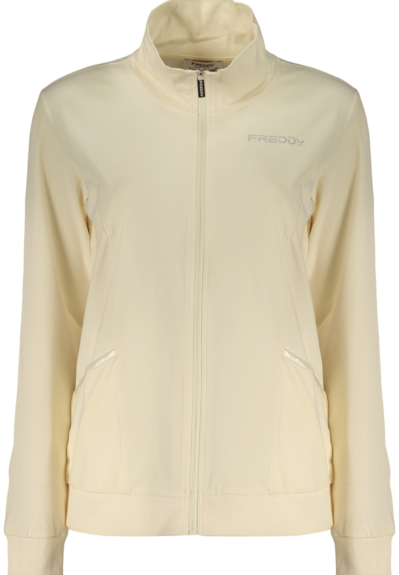 FREDDY WOMEN'S BEIGE ZIP-UP SWEATSHIRT