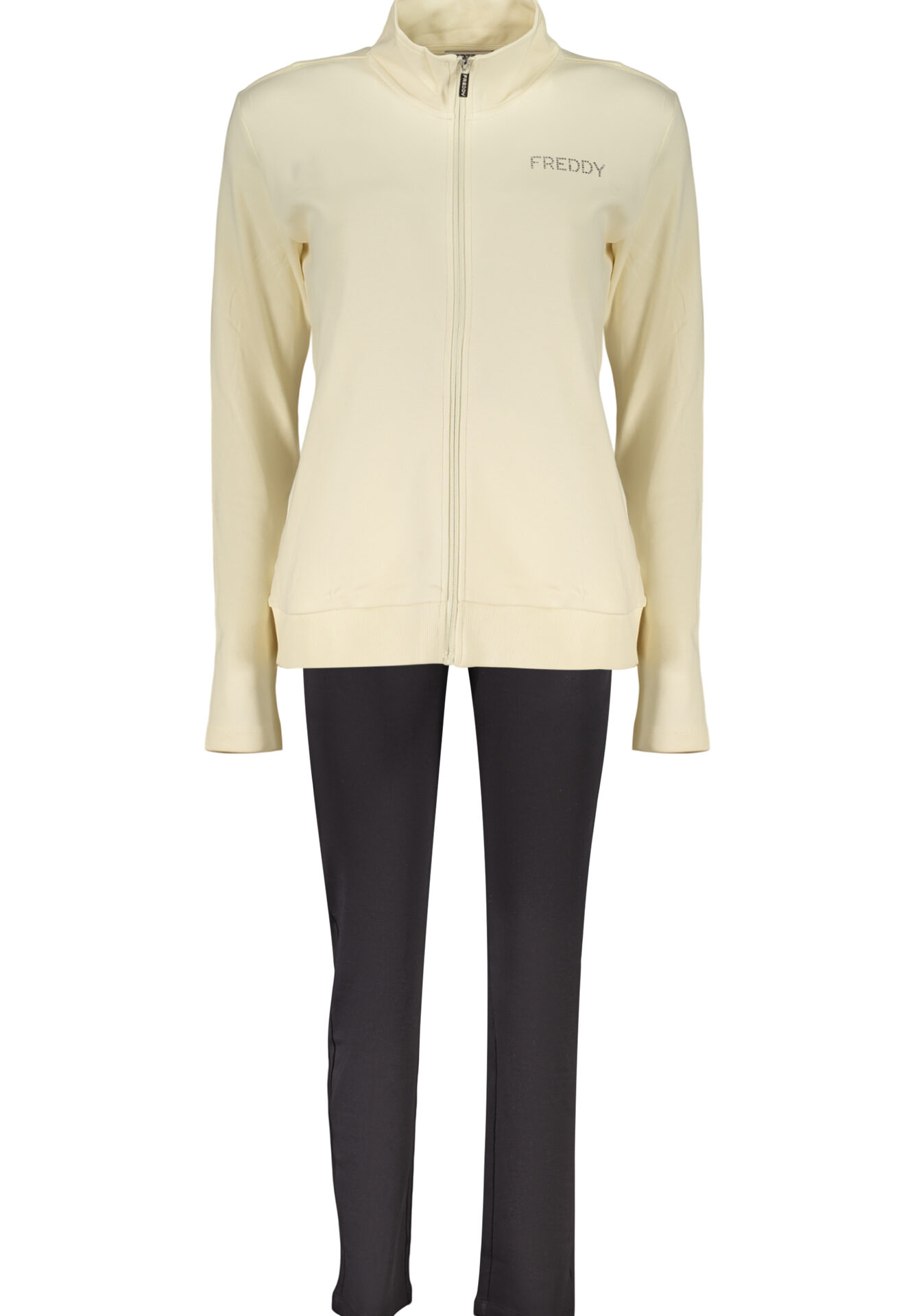 FREDDY WOMEN'S BEIGE ZIP-UP SWEATSHIRT