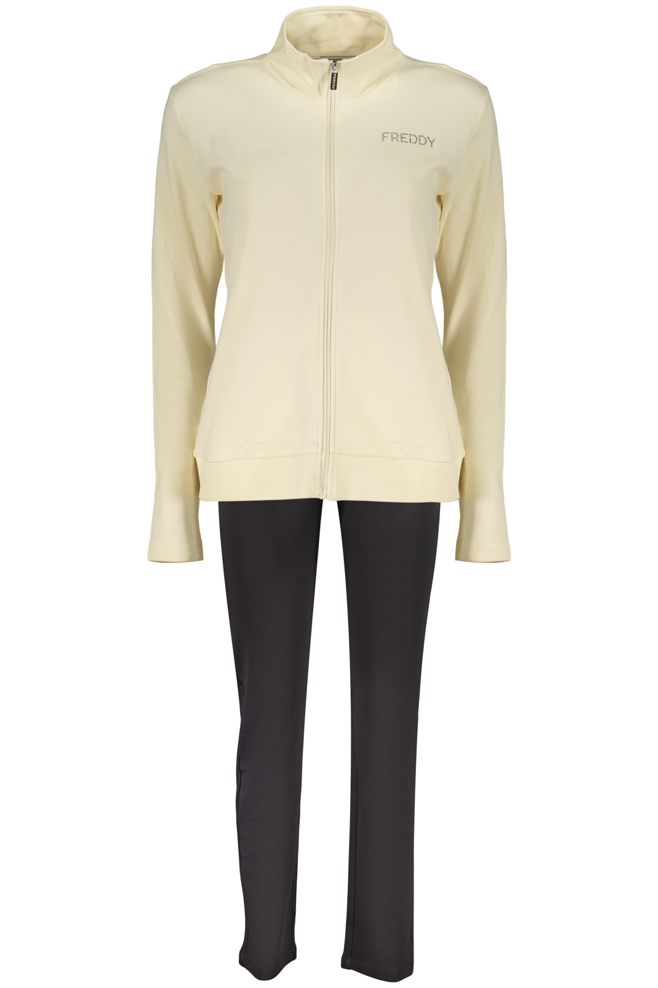 FREDDY WOMEN'S BEIGE ZIP-UP SWEATSHIRT FREDDY WOMEN'S BEIGE ZIP-UP SWEATSHIRT