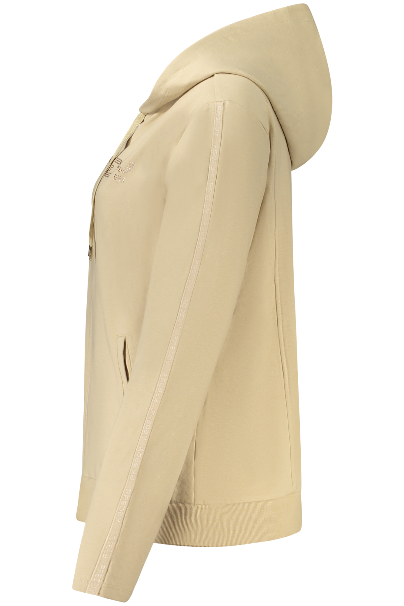 FREDDY WOMEN'S BEIGE ZIP-UP SWEATSHIRT FREDDY WOMEN'S BEIGE ZIP-UP SWEATSHIRT - Image 3