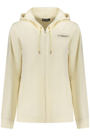 FREDDY WOMEN'S WHITE ZIP-UP SWEATSHIRT