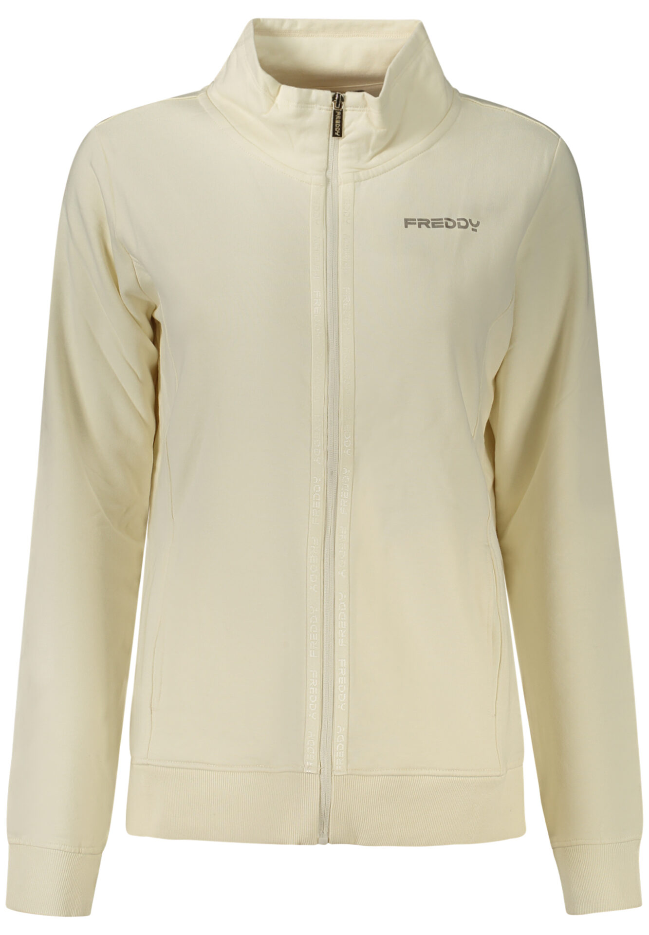 FREDDY WOMEN'S WHITE ZIP-UP SWEATSHIRT
