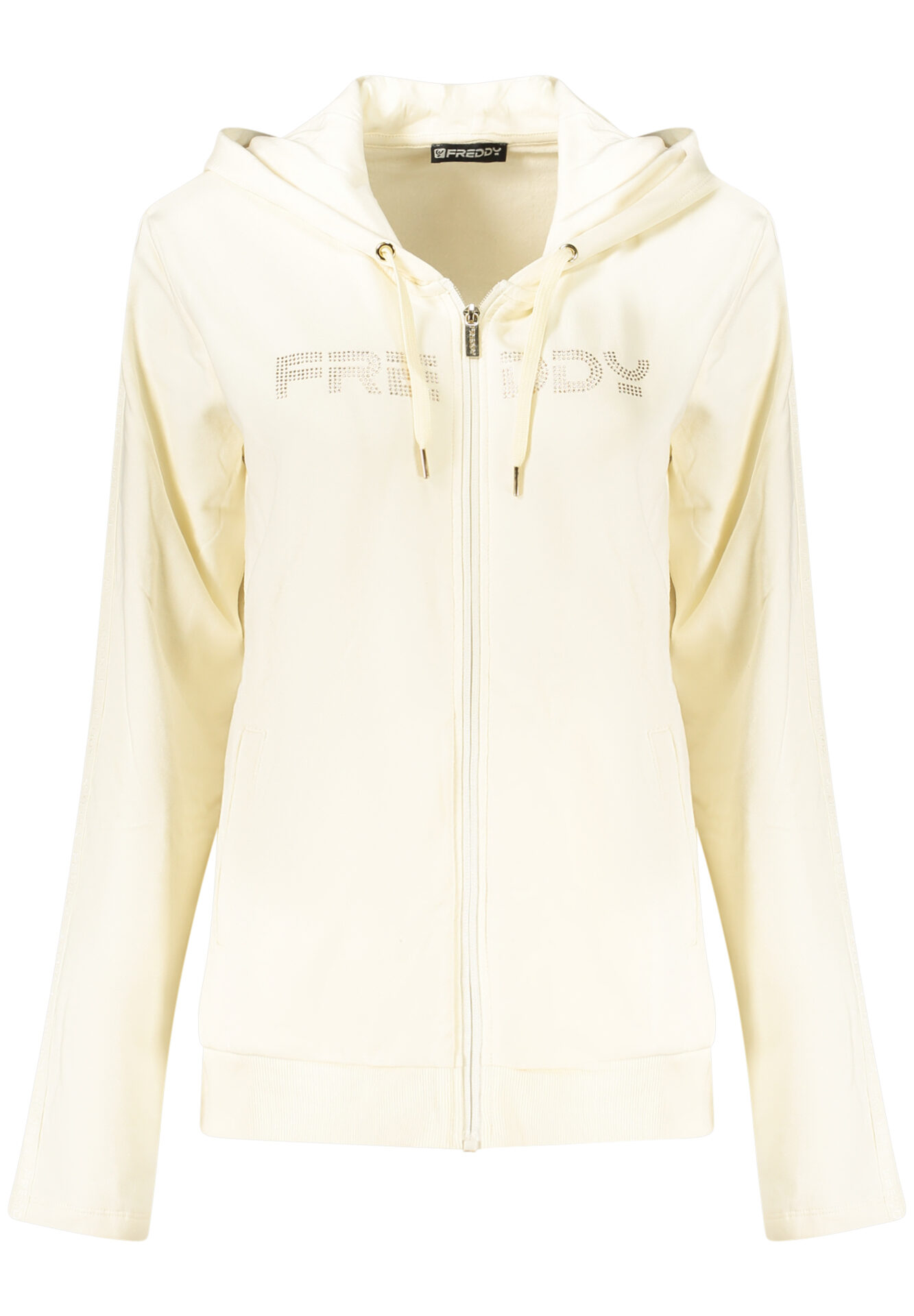 FREDDY WOMEN'S WHITE ZIP-UP SWEATSHIRT