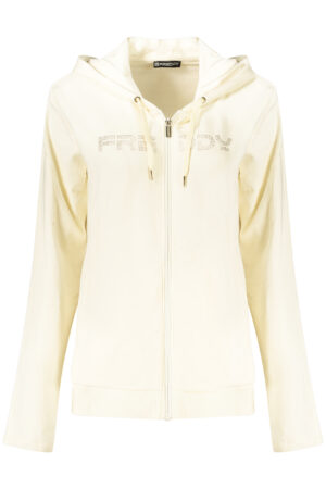 FREDDY WOMEN'S WHITE ZIP-UP SWEATSHIRT