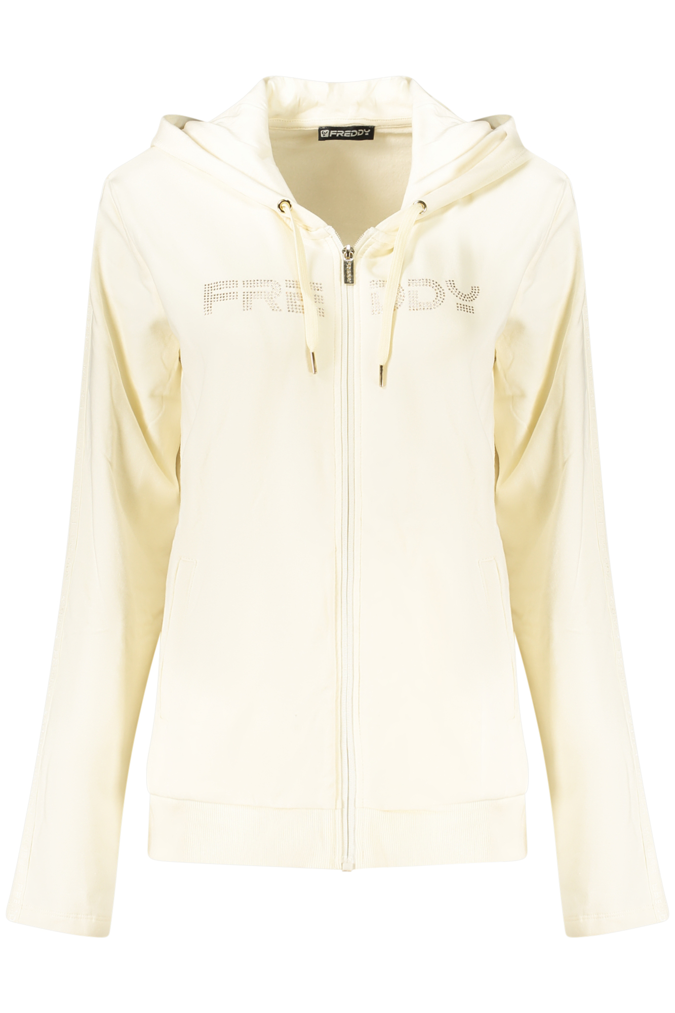 FREDDY WOMEN'S WHITE ZIP-UP SWEATSHIRT FREDDY WOMEN'S WHITE ZIP-UP SWEATSHIRT