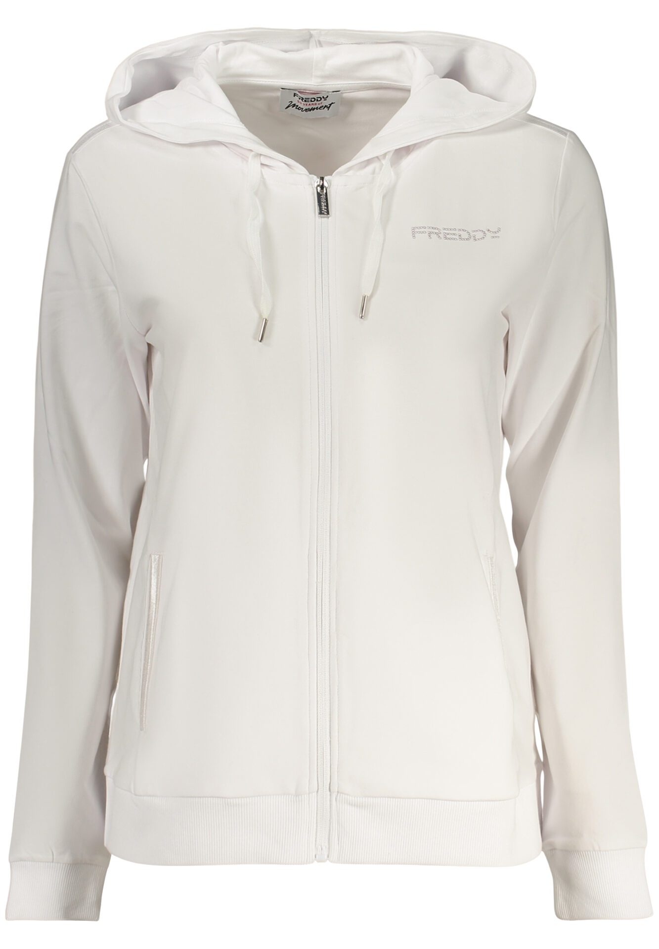 FREDDY WOMEN'S WHITE ZIP-UP SWEATSHIRT