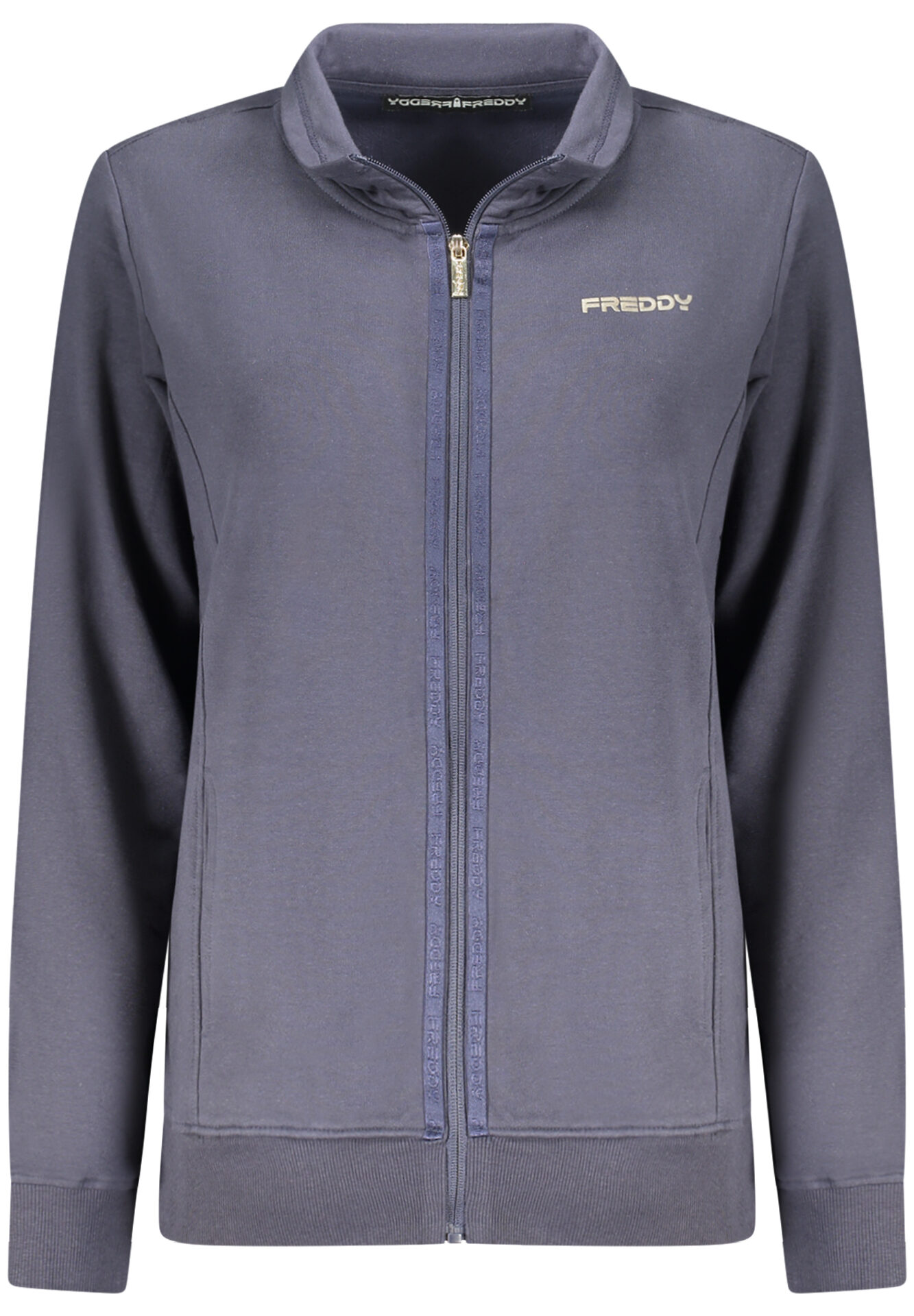 FREDDY WOMEN'S BLUE ZIP-UP SWEATSHIRT