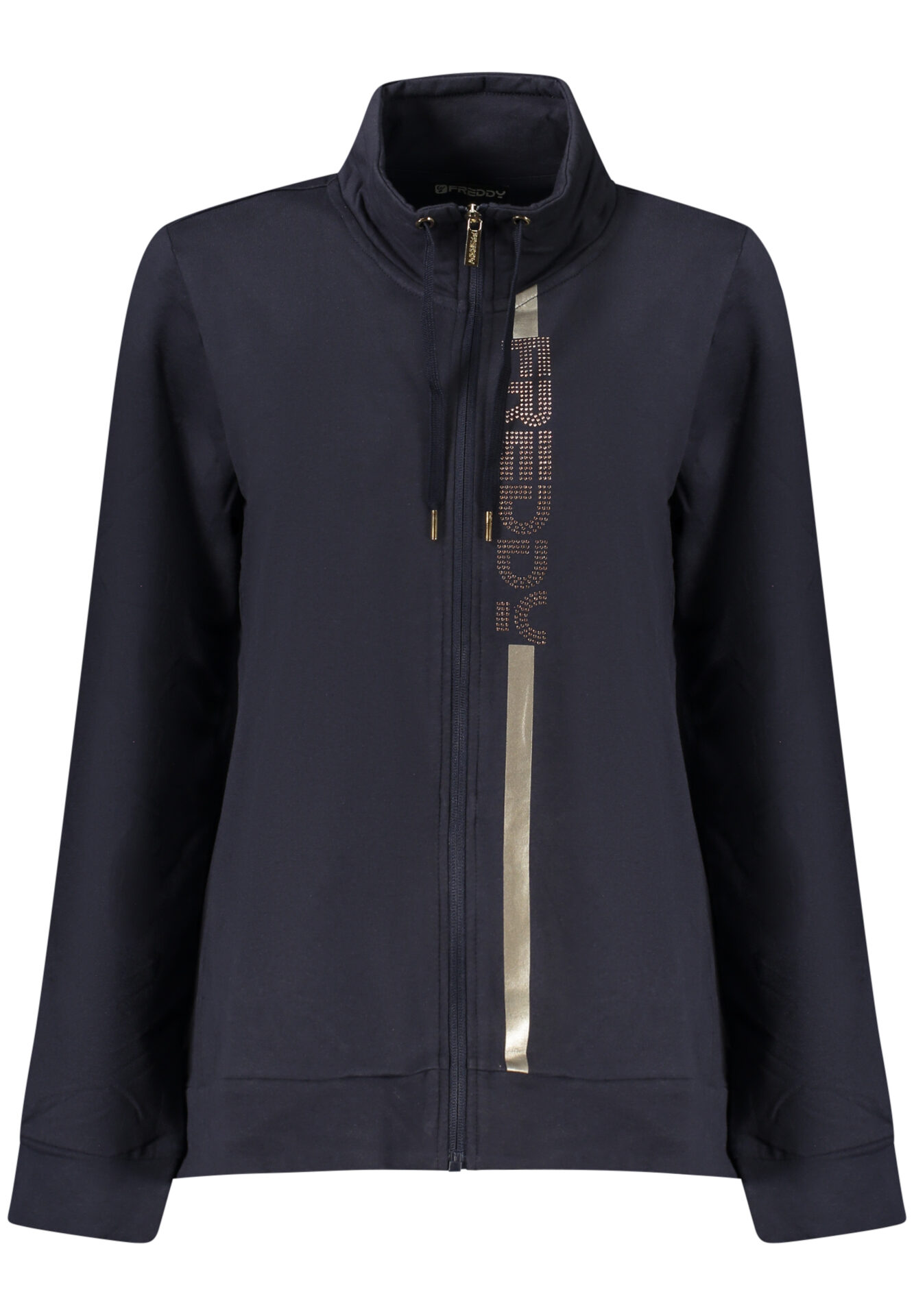 FREDDY WOMEN'S BLUE ZIP-UP SWEATSHIRT