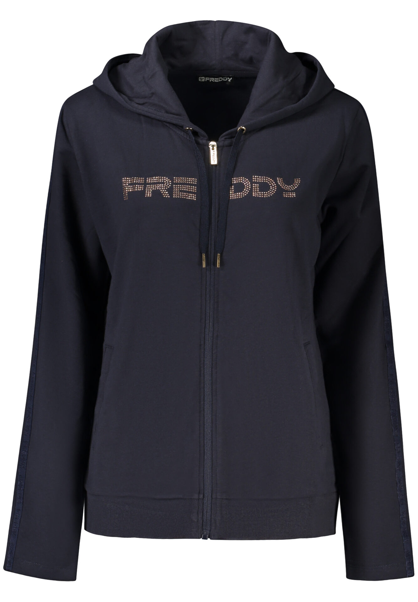 FREDDY WOMEN'S BLUE ZIP-UP SWEATSHIRT
