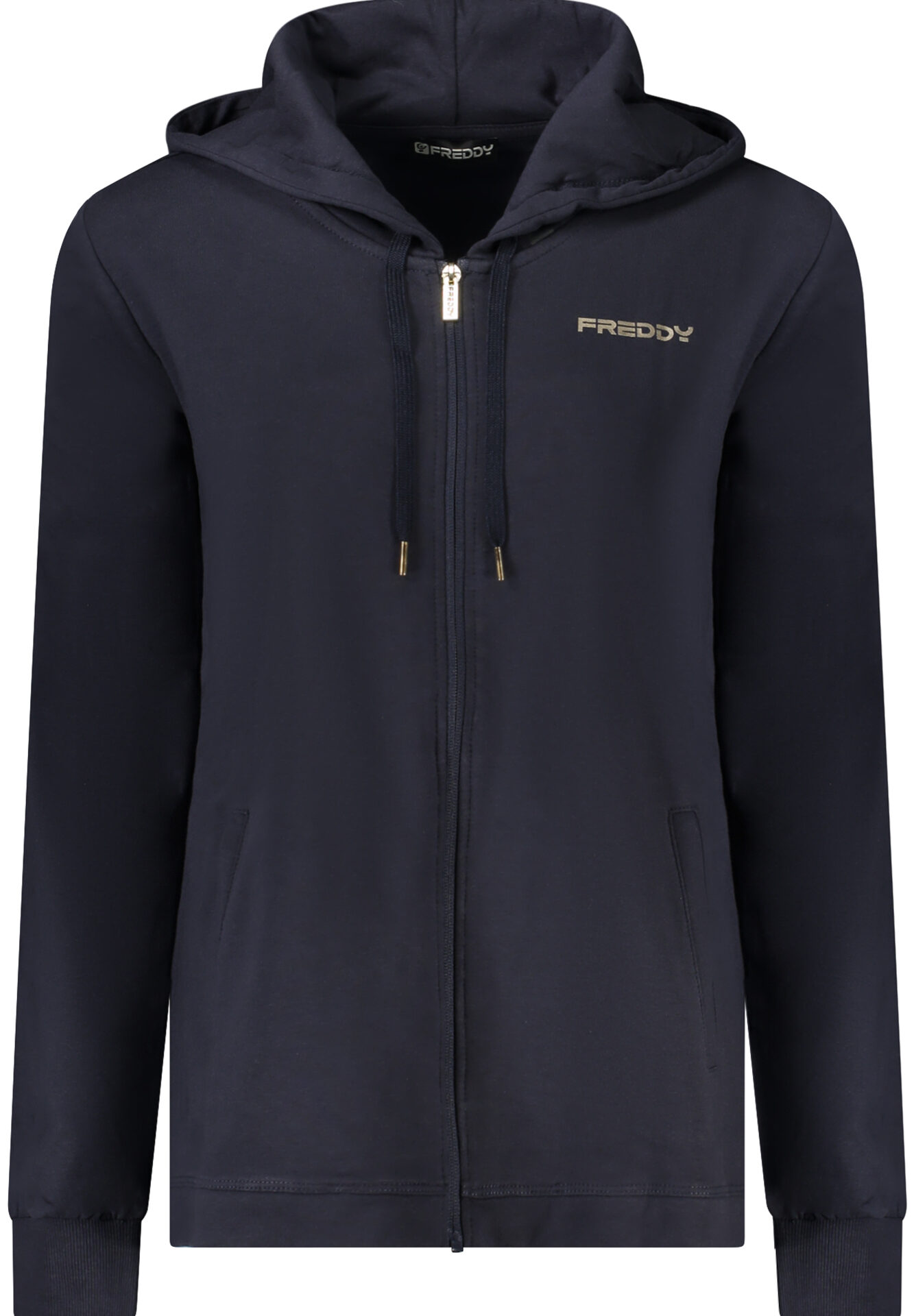 FREDDY WOMEN'S BLUE ZIP-UP SWEATSHIRT