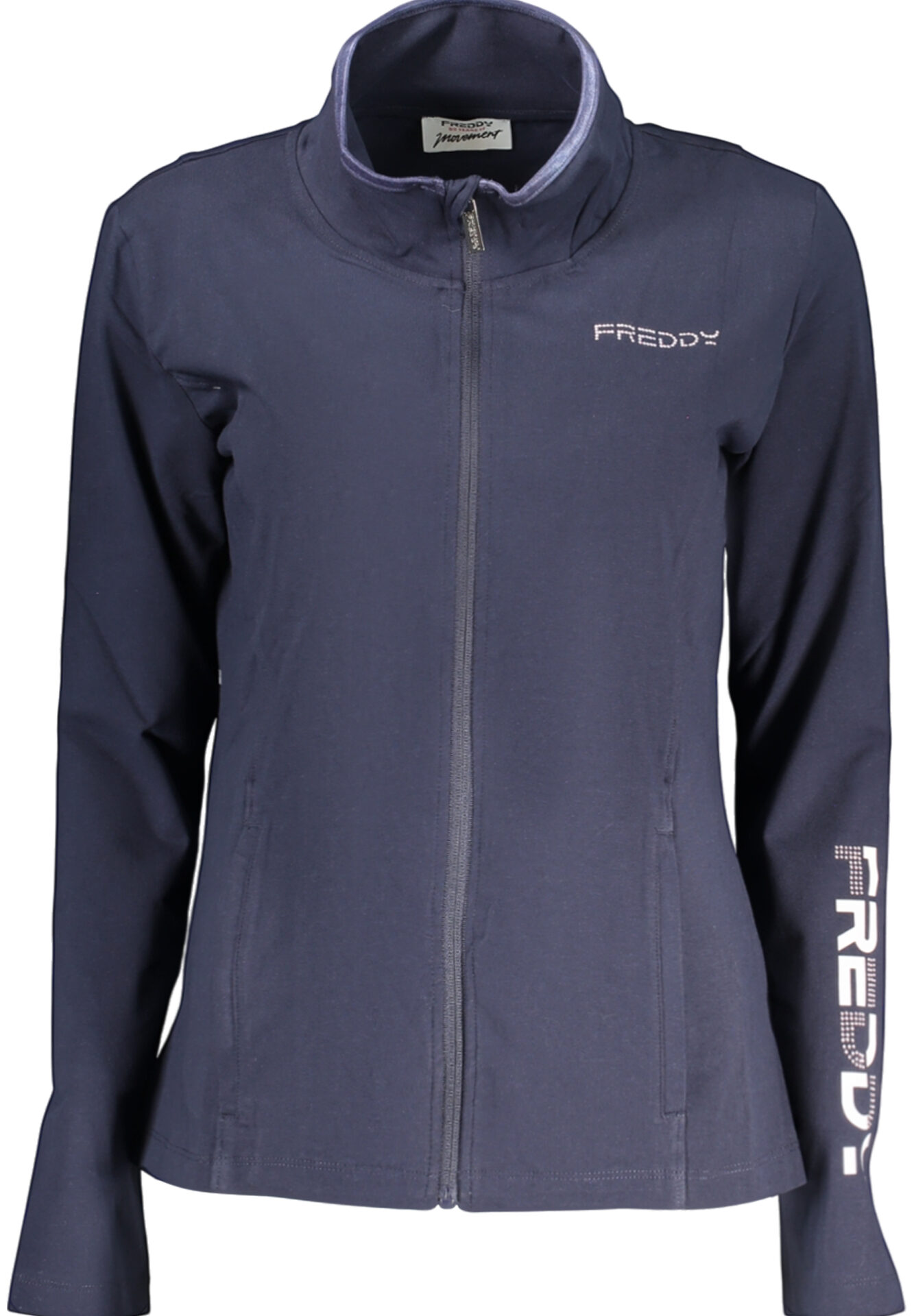 FREDDY WOMEN'S BLUE ZIP-UP SWEATSHIRT