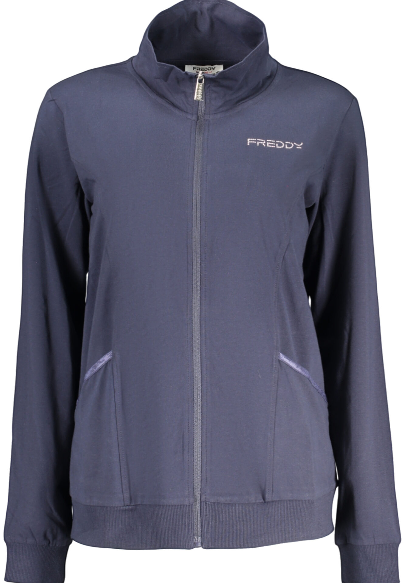 FREDDY WOMEN'S BLUE ZIP-UP SWEATSHIRT
