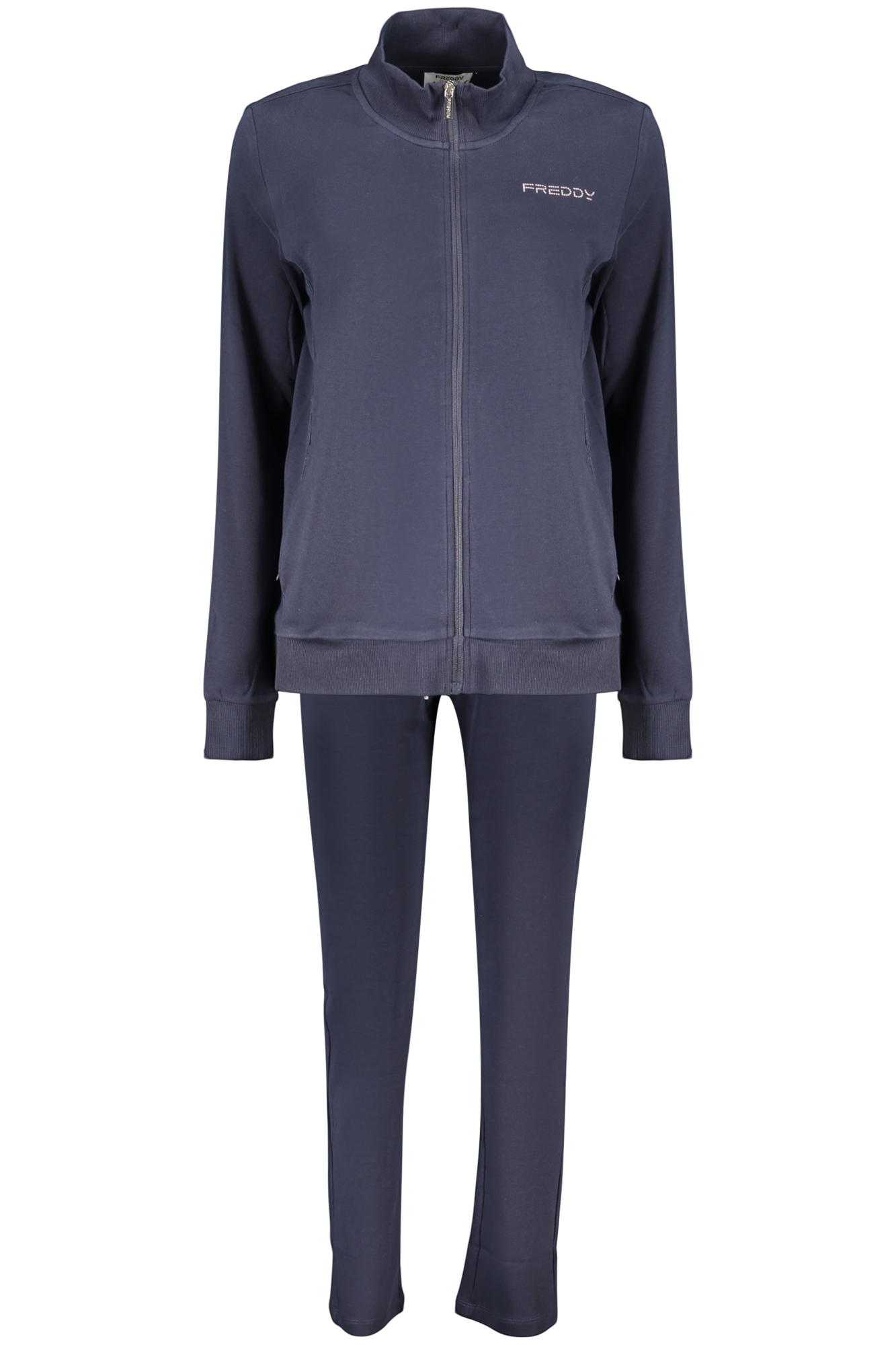 FREDDY WOMEN'S BLUE ZIP-UP SWEATSHIRT FREDDY WOMEN'S BLUE ZIP-UP SWEATSHIRT