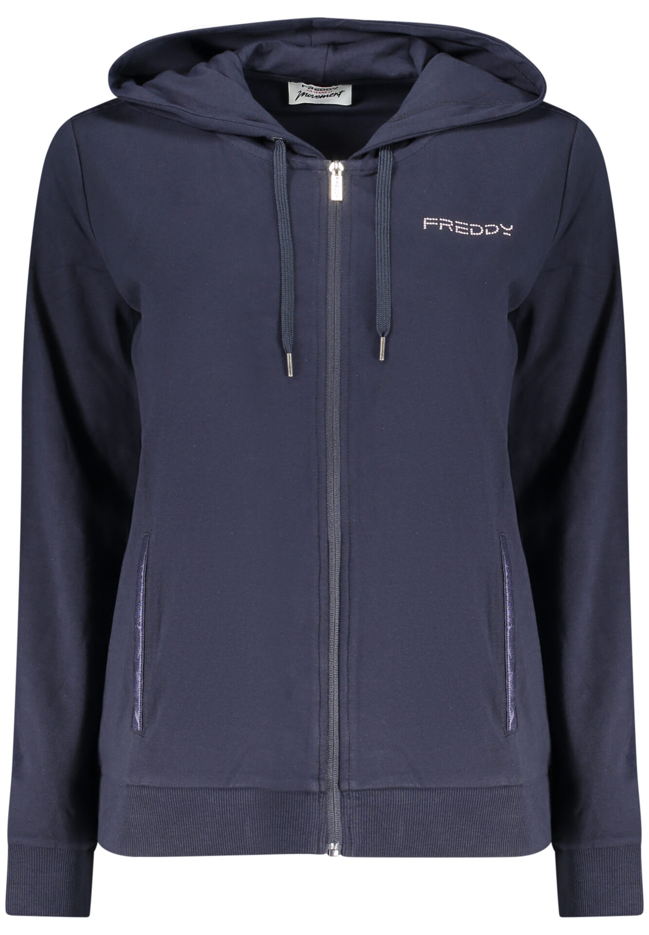 FREDDY WOMEN'S BLUE ZIP-UP SWEATSHIRT