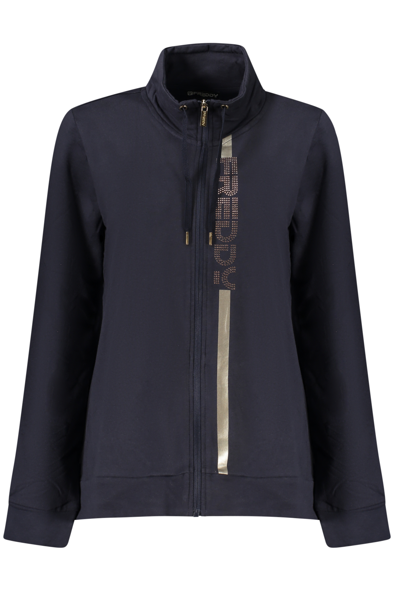 FREDDY WOMEN'S BLUE ZIP-UP SWEATSHIRT FREDDY WOMEN'S BLUE ZIP-UP SWEATSHIRT