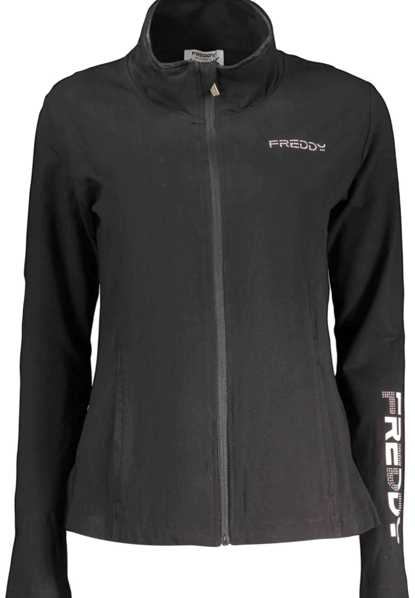 FREDDY WOMEN'S BLACK ZIP-UP SWEATSHIRT
