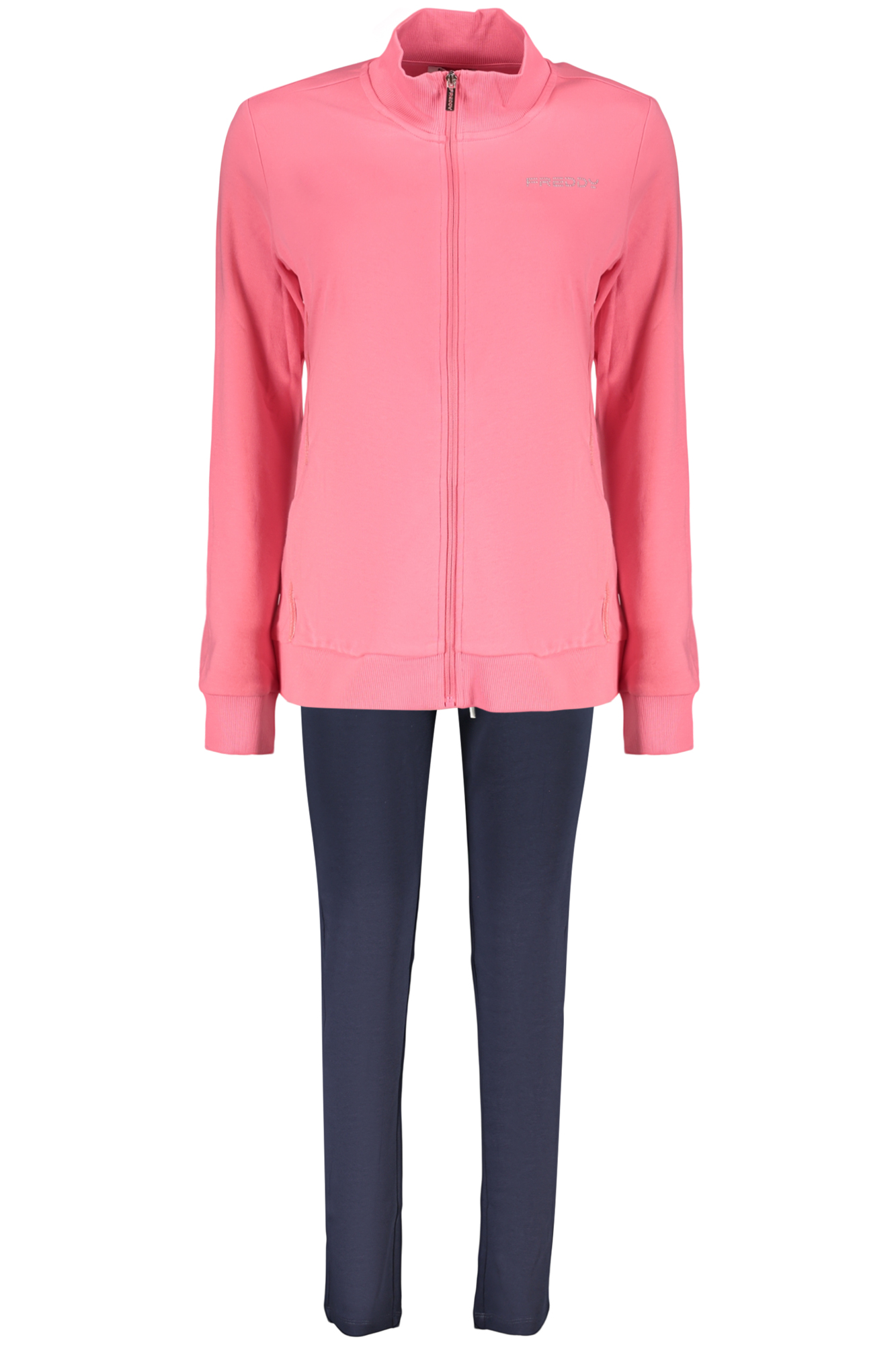 FREDDY WOMEN'S PINK ZIP-UP SWEATSHIRT FREDDY WOMEN'S PINK ZIP-UP SWEATSHIRT