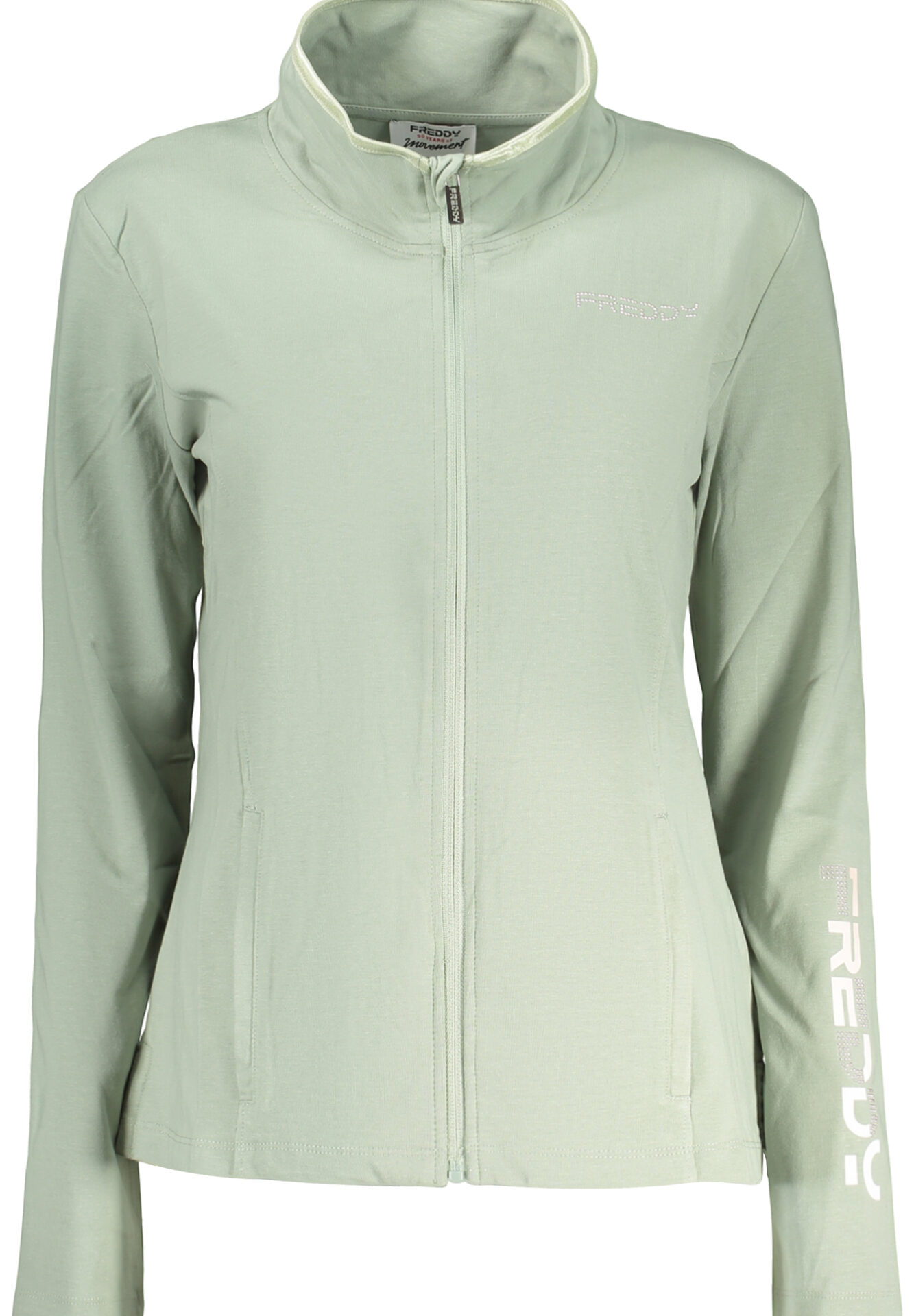 FREDDY WOMEN'S GREEN ZIP-UP SWEATSHIRT