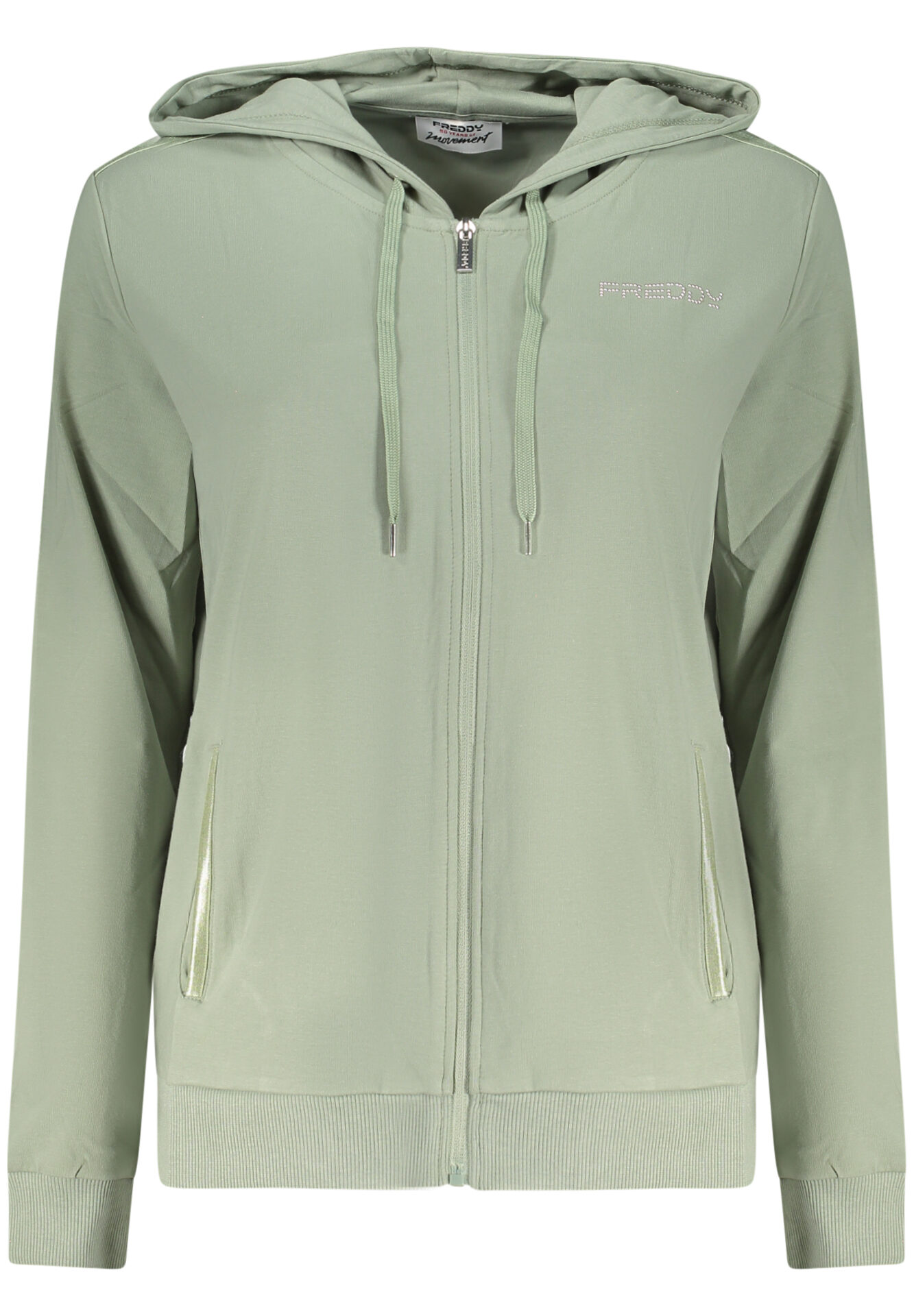 FREDDY WOMEN'S GREEN ZIP-UP SWEATSHIRT