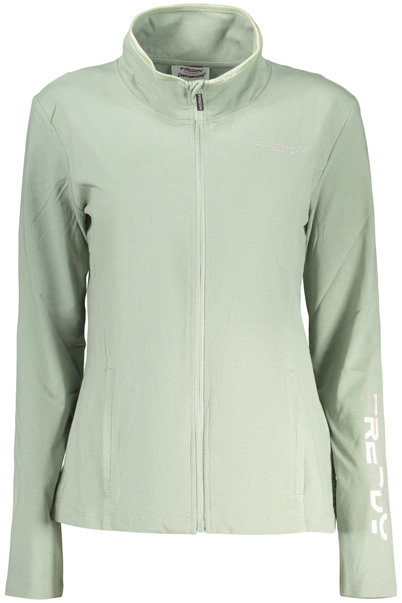 FREDDY WOMEN'S GREEN ZIP-UP SWEATSHIRT FREDDY WOMEN'S GREEN ZIP-UP SWEATSHIRT