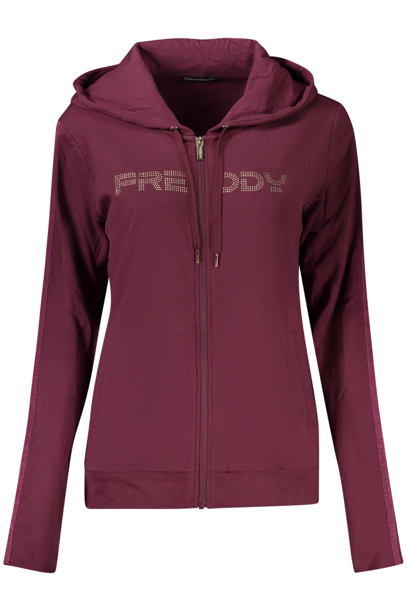 FREDDY WOMEN'S PURPLE ZIP-UP SWEATSHIRT FREDDY WOMEN'S PURPLE ZIP-UP SWEATSHIRT