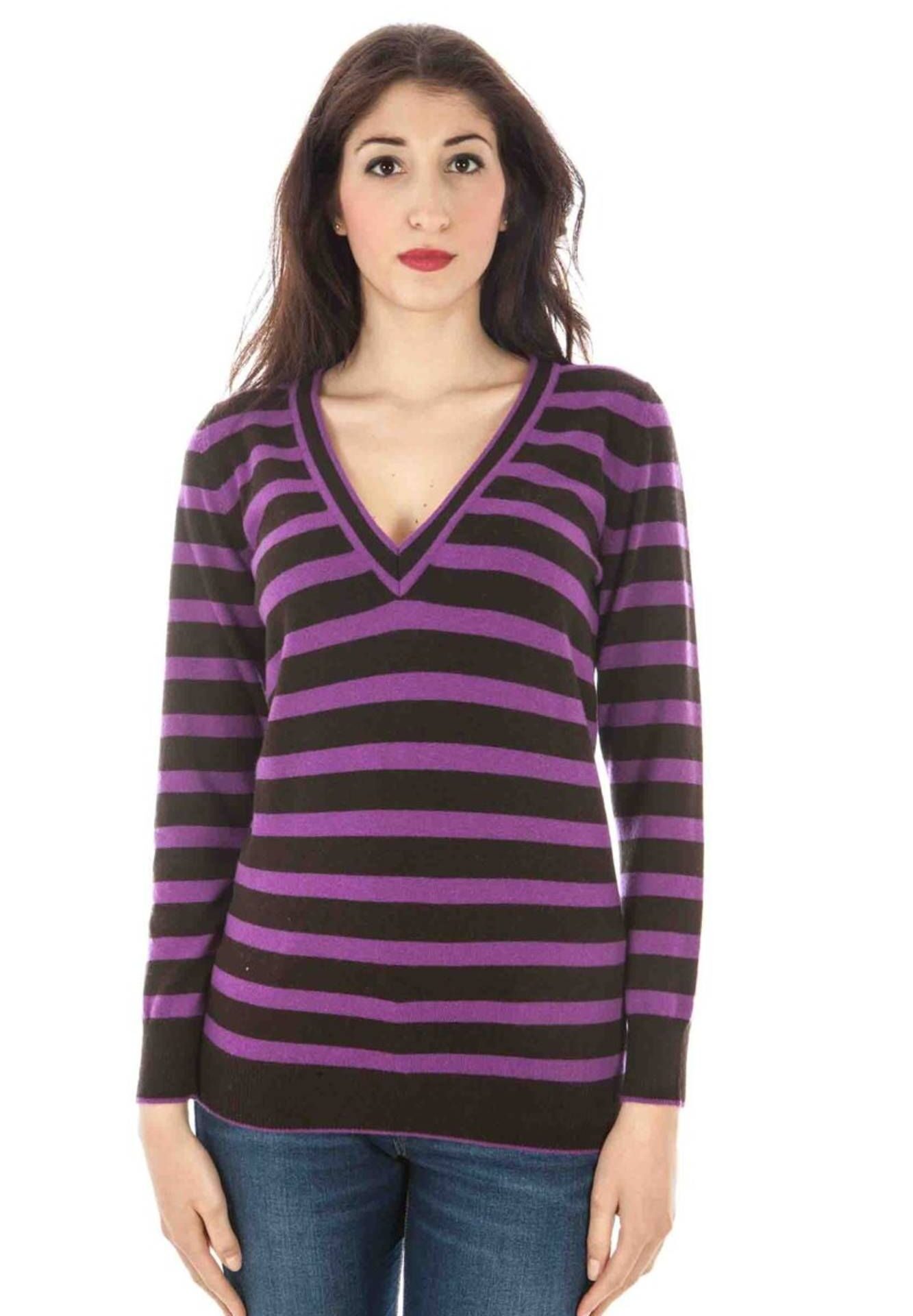 FRED PERRY WOMEN'S PURPLE SWEATER