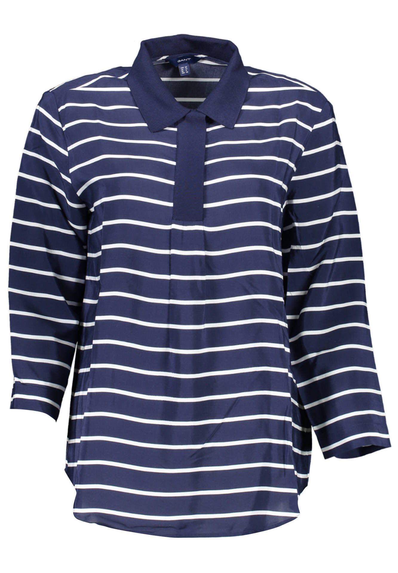 GANT WOMEN'S BLUE 3/4 SLEEVE POLO SHIRT