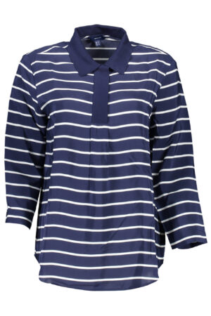 GANT WOMEN'S BLUE 3/4 SLEEVE POLO SHIRT