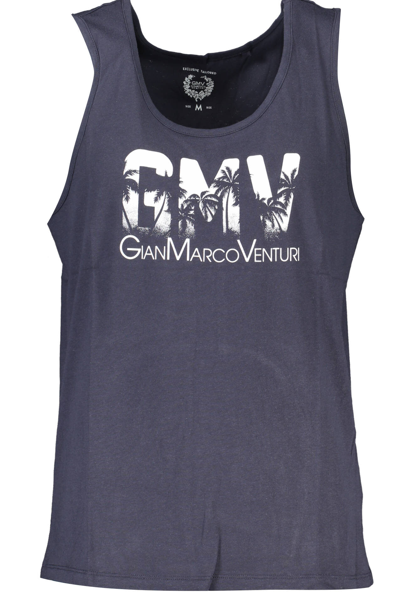 GIAN MARCO VENTURI MEN'S BLUE TANK TOP