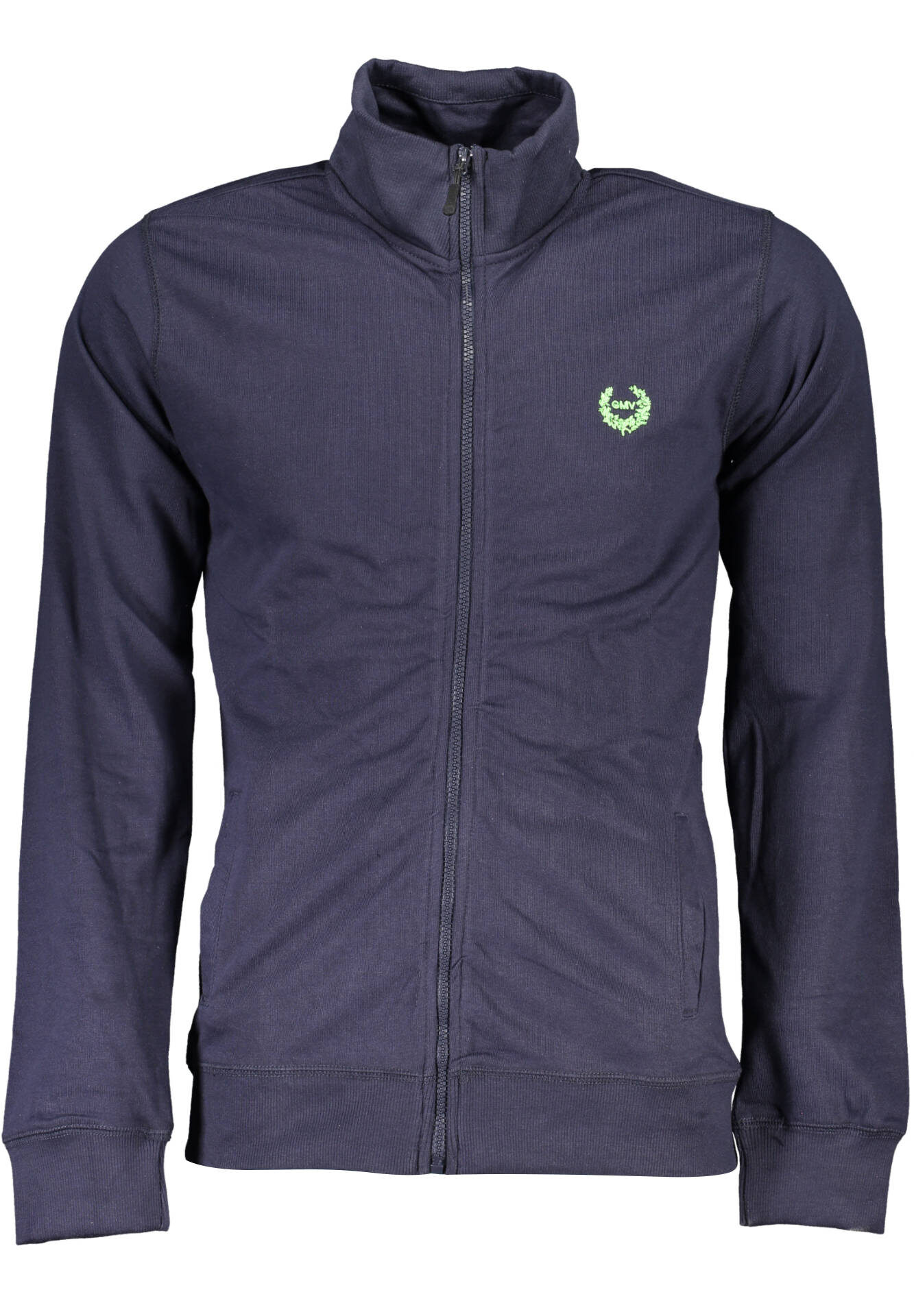 GIAN MARCO VENTURI MEN'S BLUE ZIP-UP SWEATSHIRT