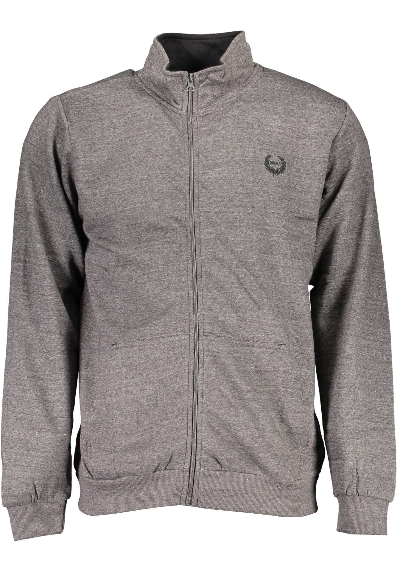 GIAN MARCO VENTURI MEN'S ZIP-UP SWEATSHIRT GREY