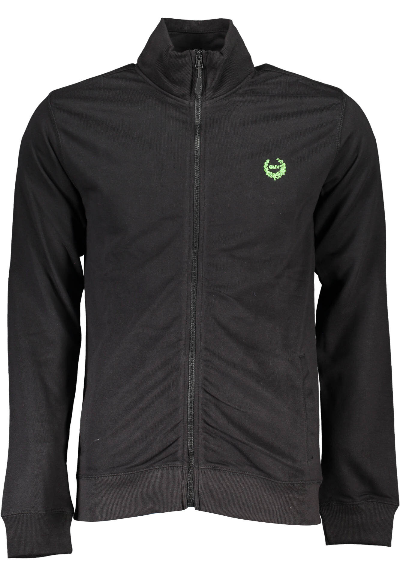 GIAN MARCO VENTURI MEN'S BLACK ZIPPED SWEATSHIRT