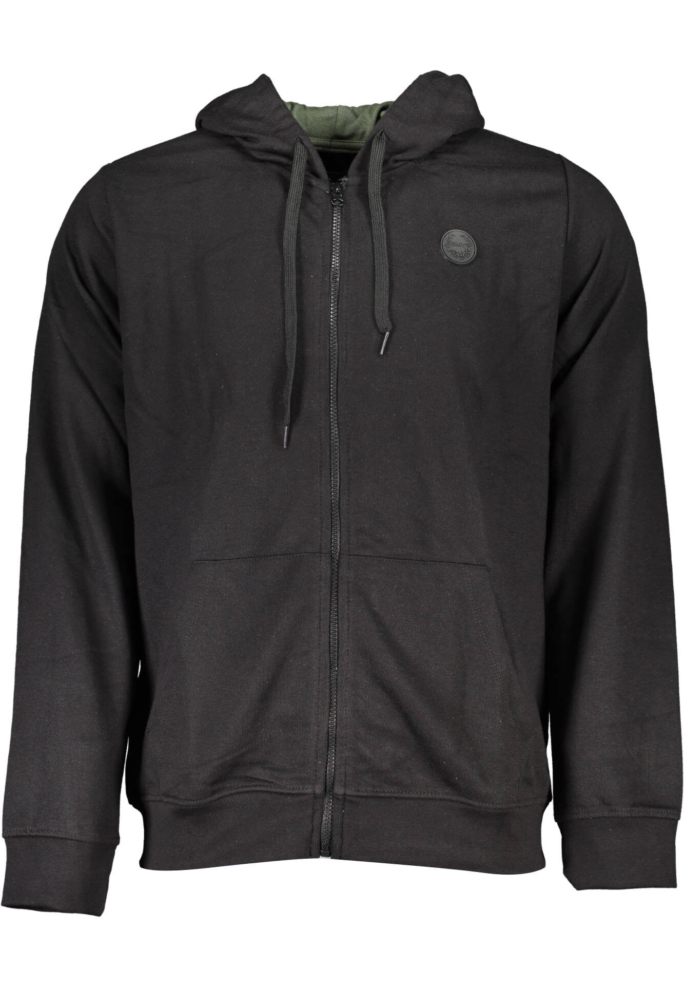 GIAN MARCO VENTURI MEN'S BLACK ZIP-UP SWEATSHIRT