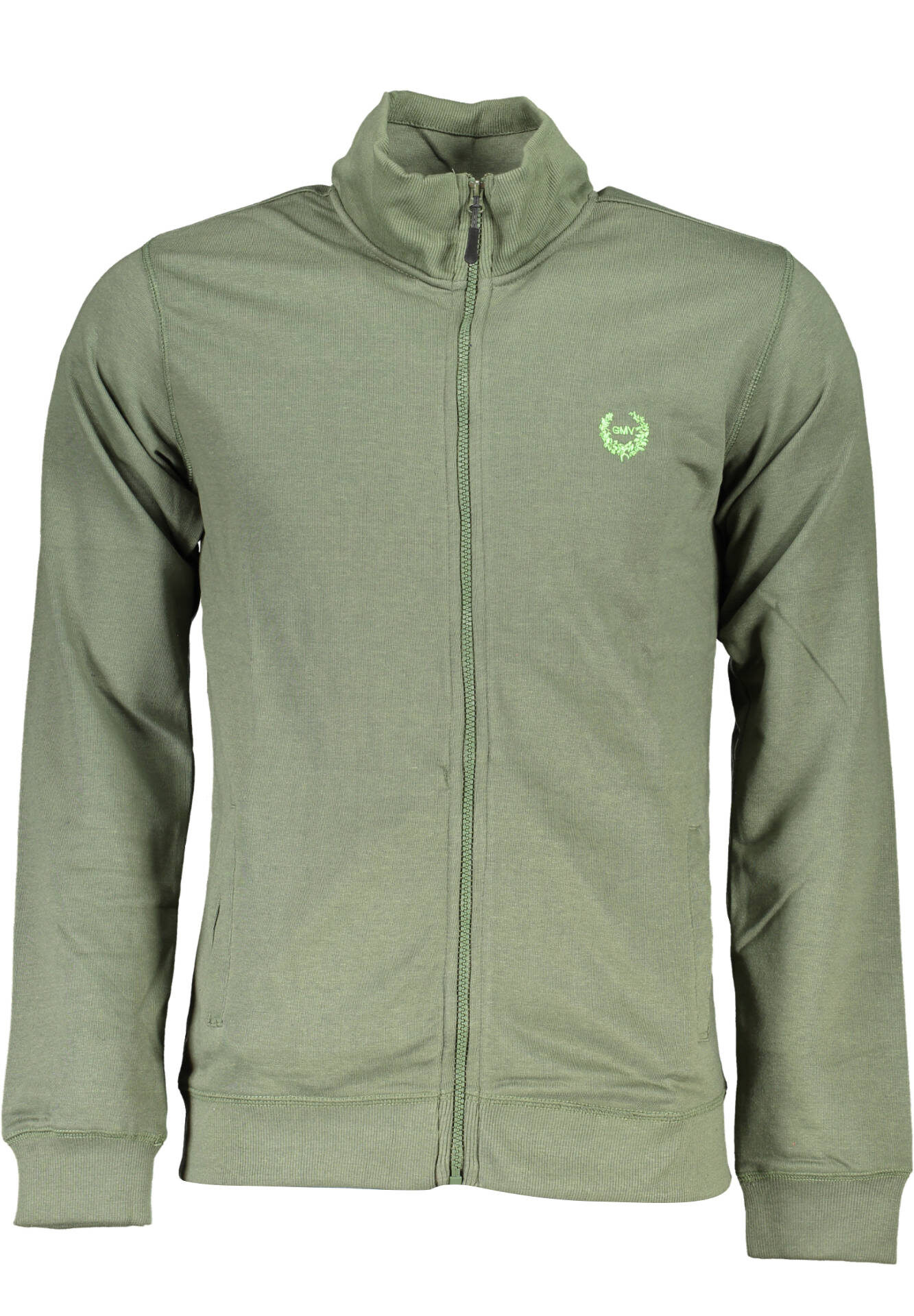 GIAN MARCO VENTURI MEN'S ZIP-UP SWEATSHIRT GREEN