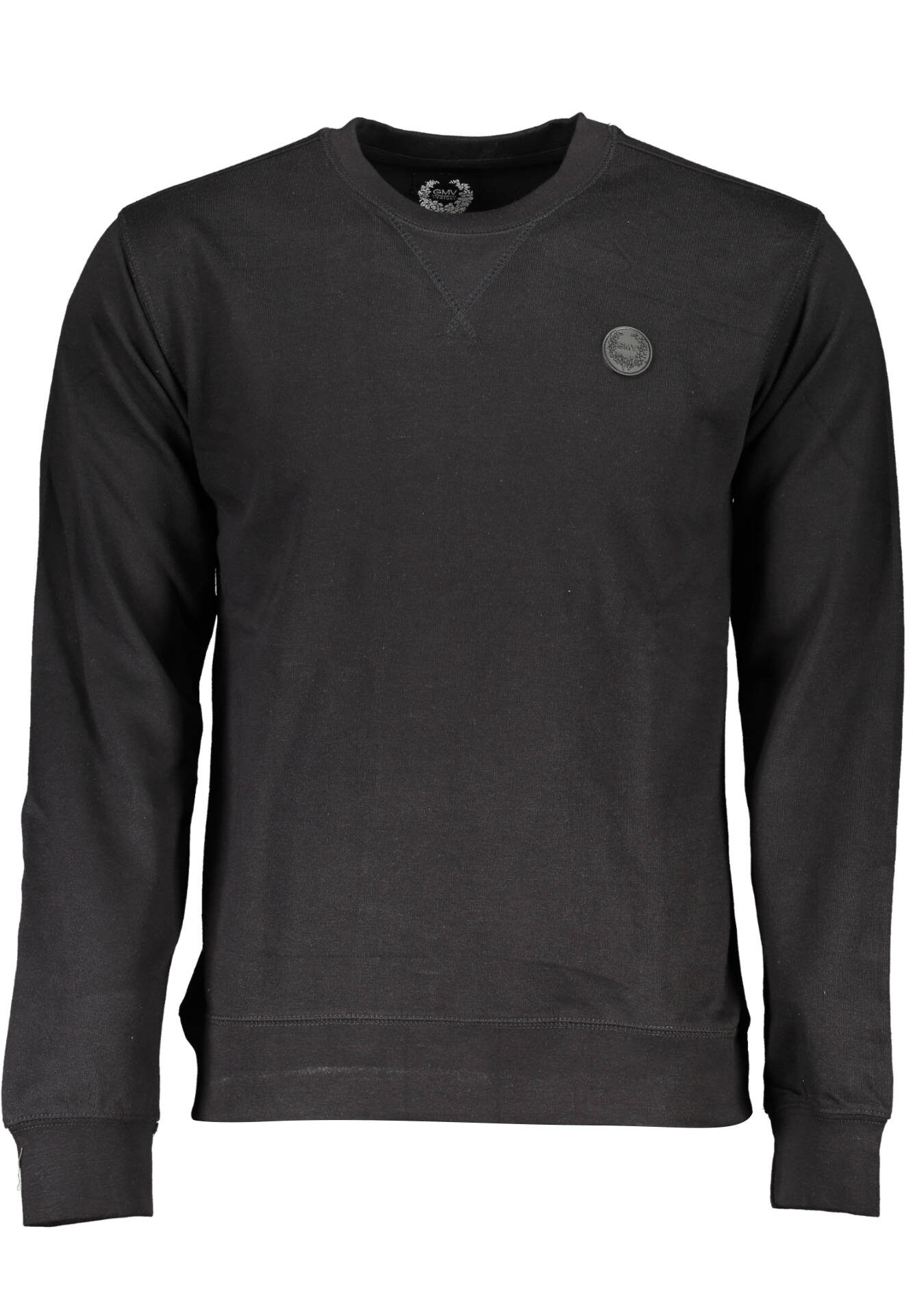 GIAN MARCO VENTURI MEN'S BLACK ZIP-LESS SWEATSHIRT