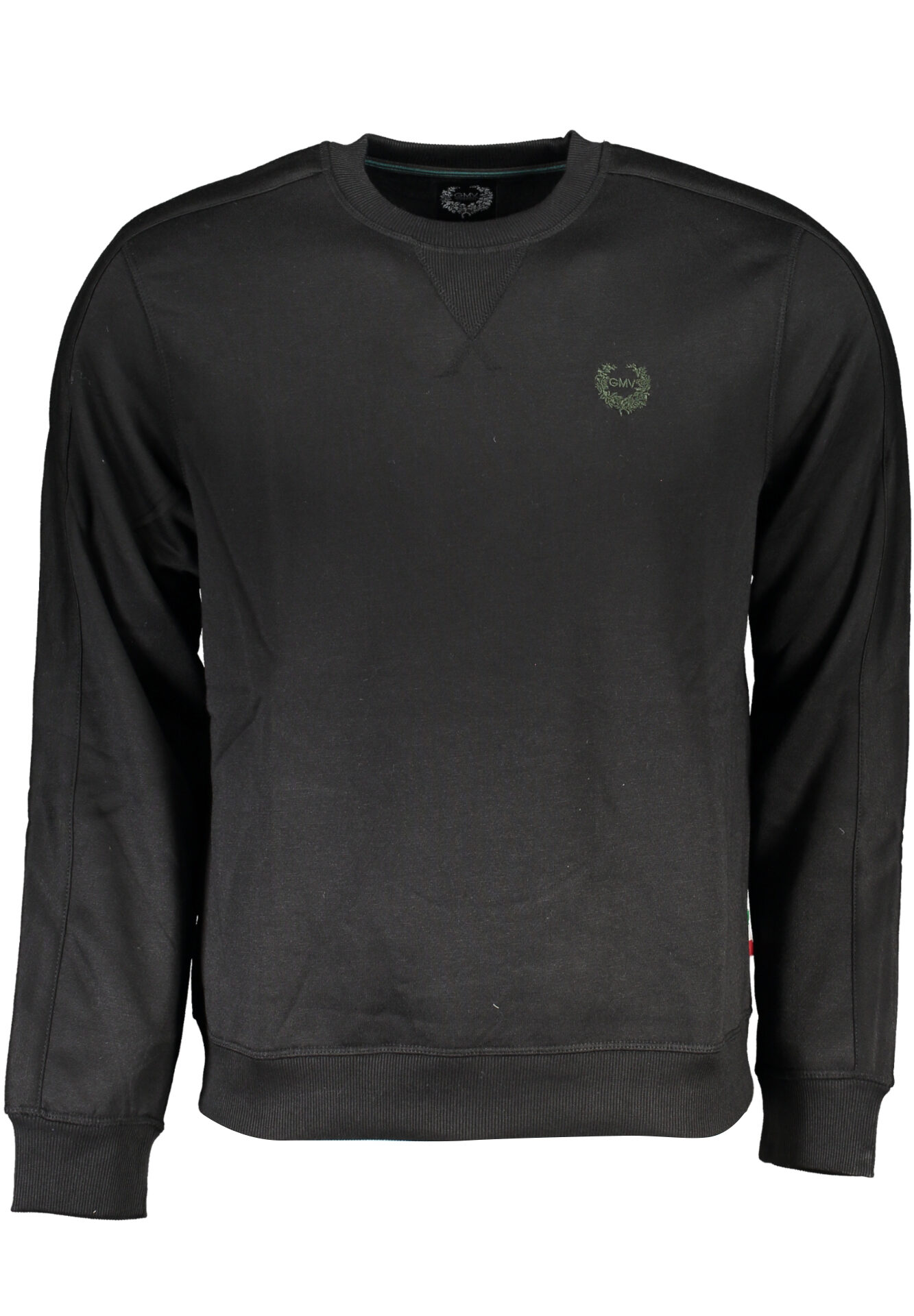 GIAN MARCO VENTURI BLACK MEN'S ZIPLESS SWEATSHIRT