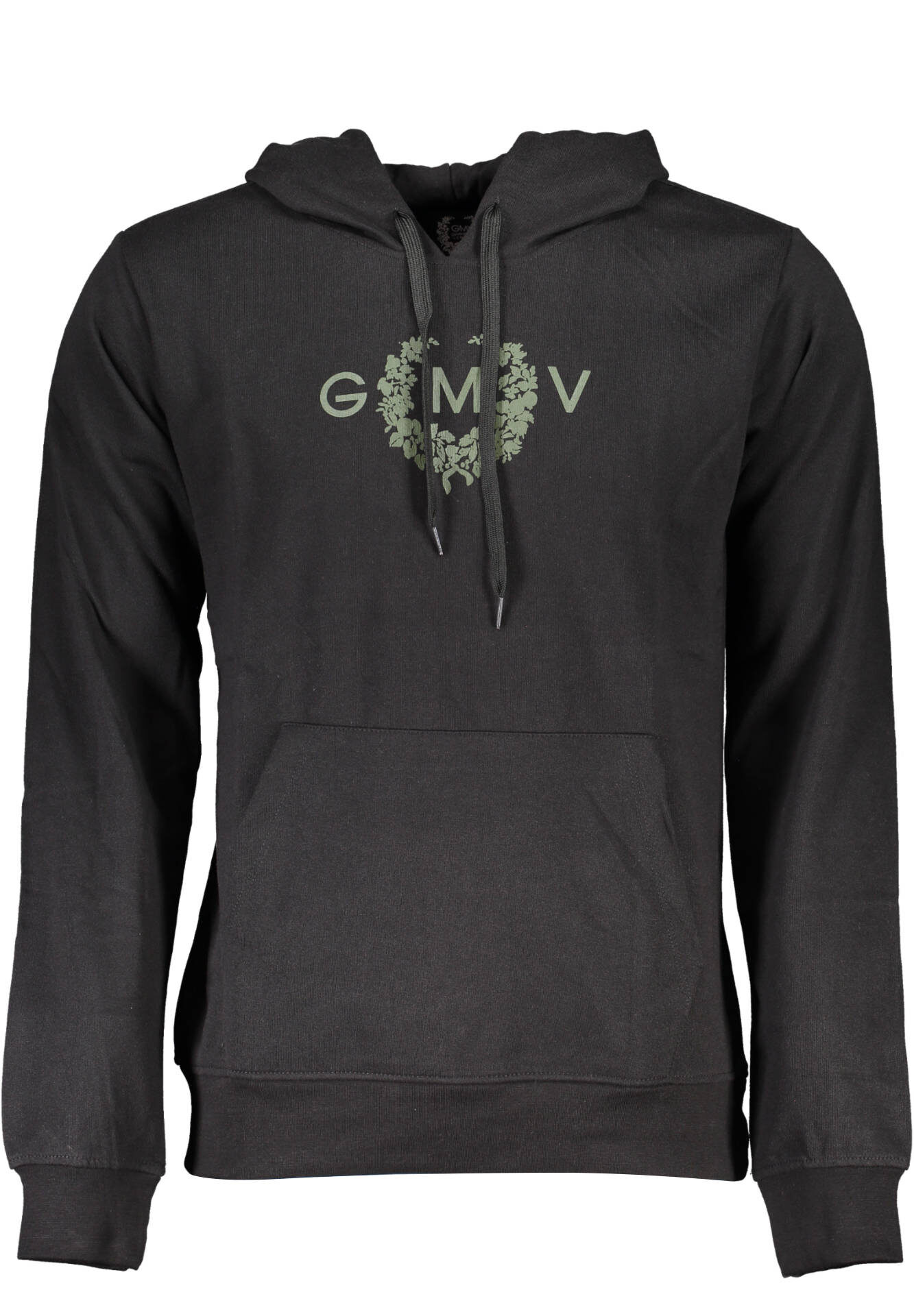 GIAN MARCO VENTURI MEN'S BLACK ZIP-LESS SWEATSHIRT
