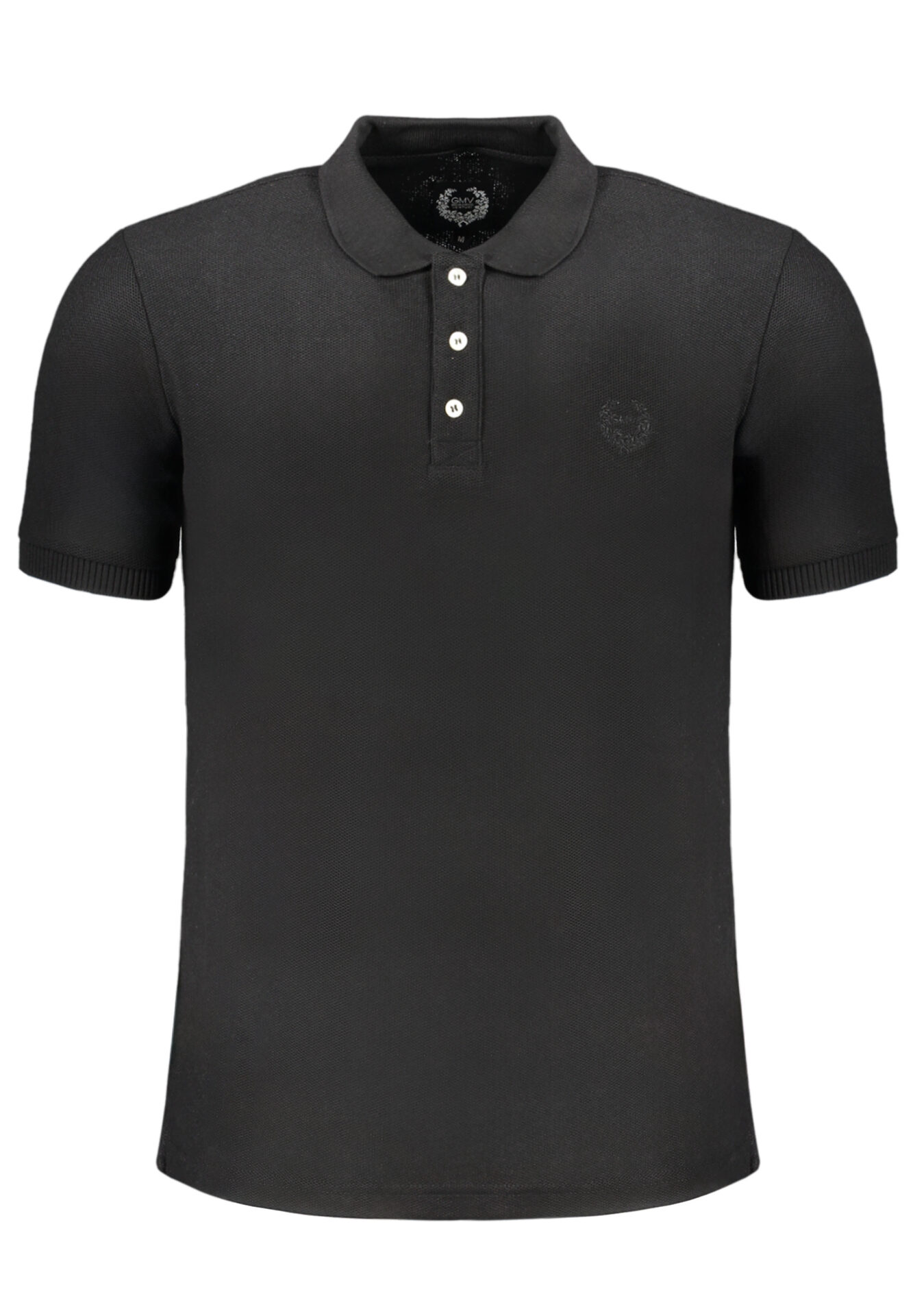 GIAN MARCO VENTURI MEN'S BLACK SHORT SLEEVED POLO SHIRT