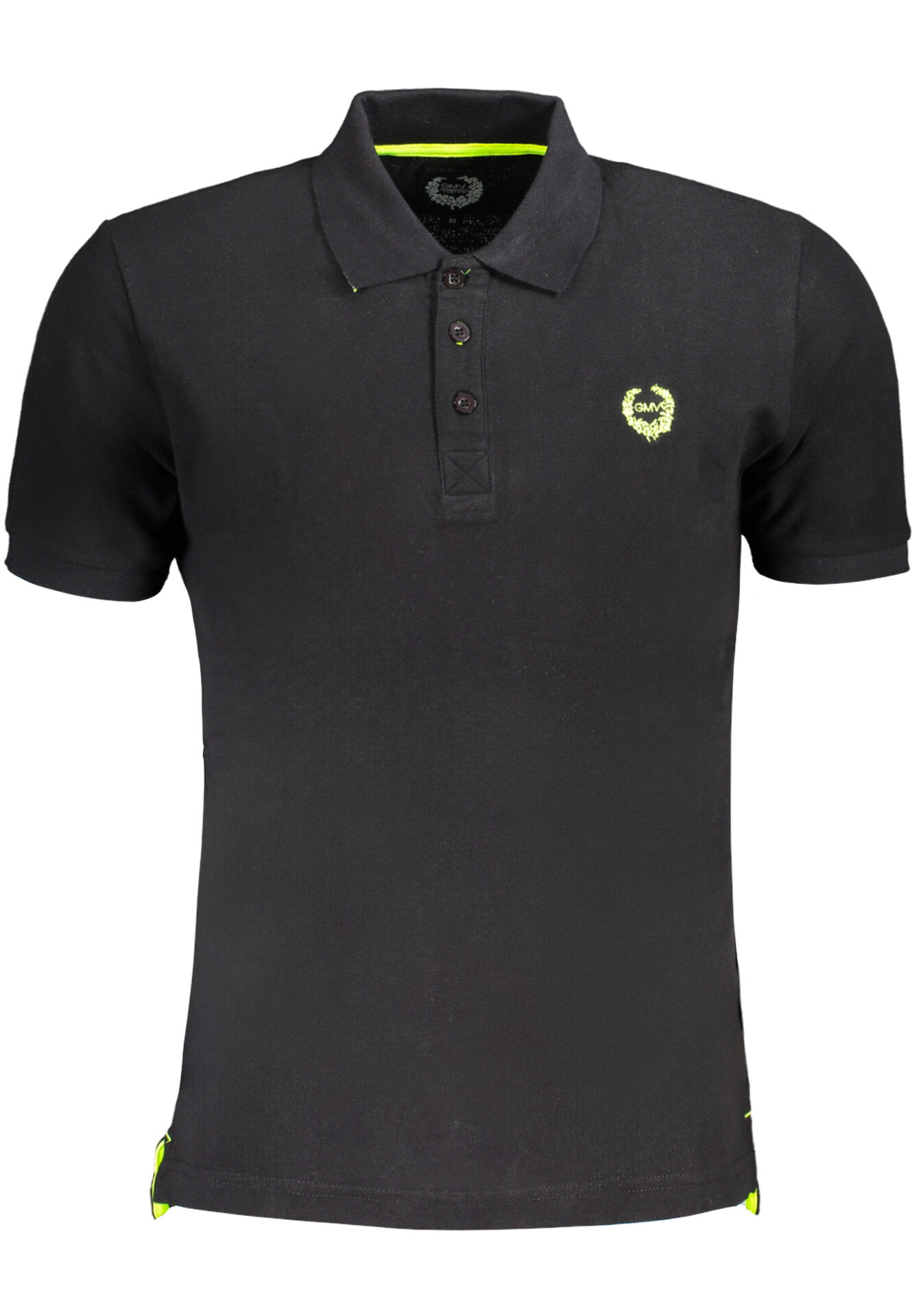 GIAN MARCO VENTURI MEN'S BLACK SHORT SLEEVED POLO SHIRT