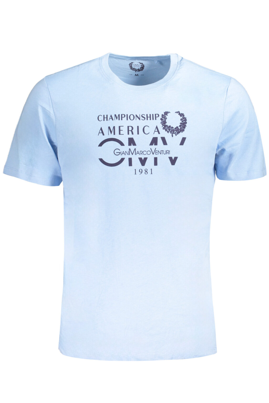 gianmarcoventurit-shirtmanichecorteuomoazzurro_1 GIAN MARCO VENTURI mėlyni vyriški marškinėliai trumpomis rankovėmis