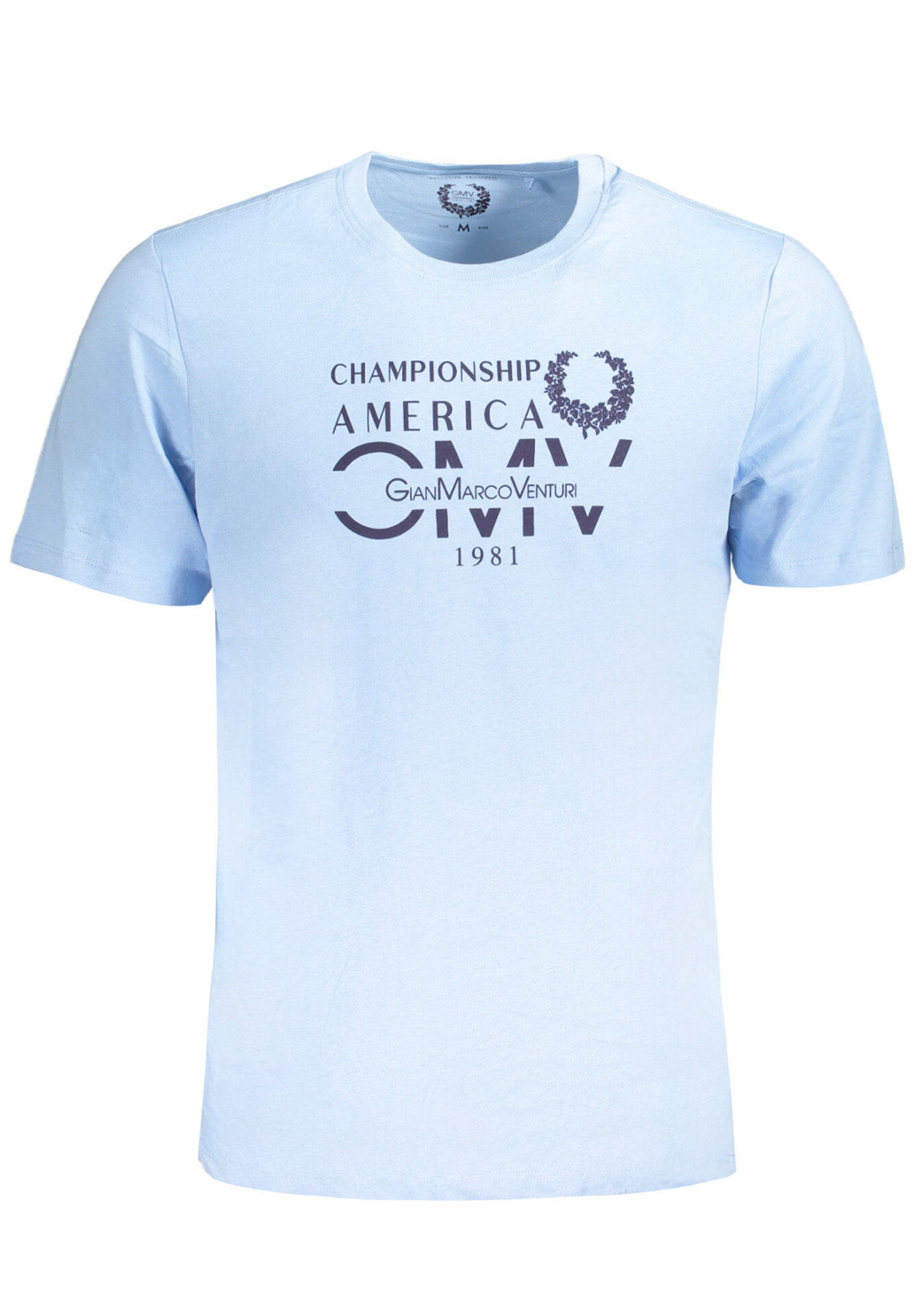 GIAN MARCO VENTURI MEN'S SHORT SLEEVED T-SHIRT BLUE