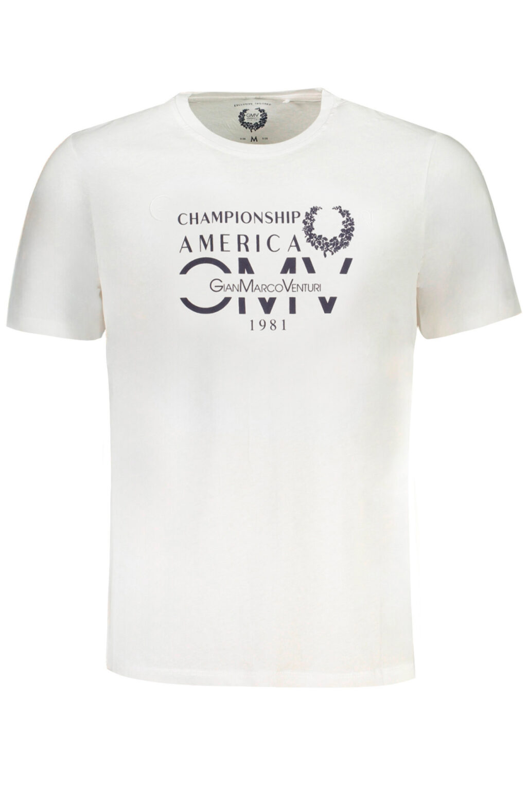 gianmarcoventurit-shirtmanichecorteuomobianco_1 GIAN MARCO VENTURI balti vyriški marškinėliai trumpomis rankovėmis