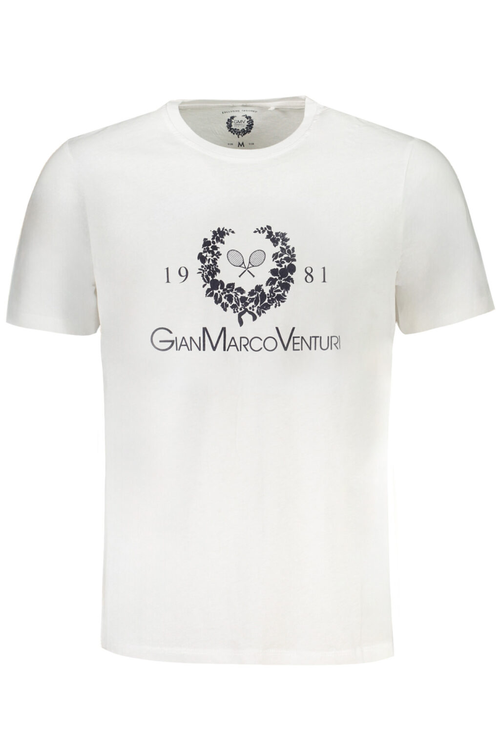 gianmarcoventurit-shirtmanichecorteuomobianco_1 GIAN MARCO VENTURI balti vyriški marškinėliai trumpomis rankovėmis