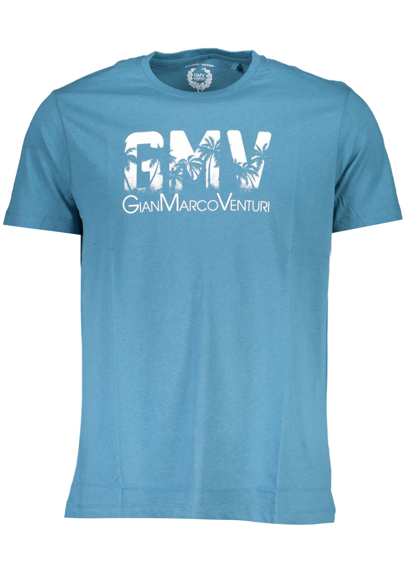 GIAN MARCO VENTURI MEN'S SHORT SLEEVE T-SHIRT BLUE