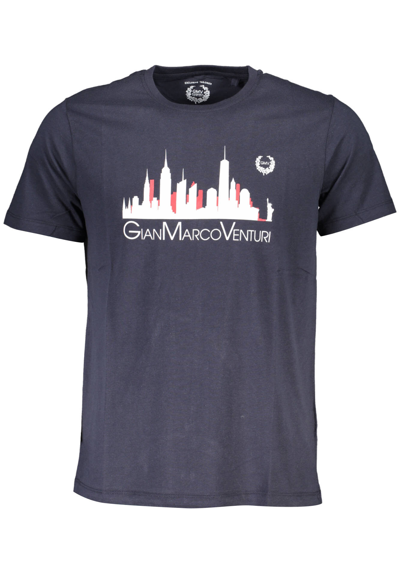 GIAN MARCO VENTURI MEN'S SHORT SLEEVED T-SHIRT BLUE