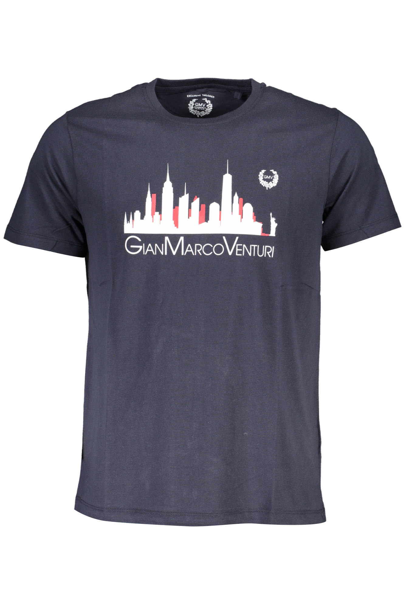 GIAN MARCO VENTURI MEN'S SHORT SLEEVED T-SHIRT BLUE GIAN MARCO VENTURI MEN'S SHORT SLEEVED T-SHIRT BLUE